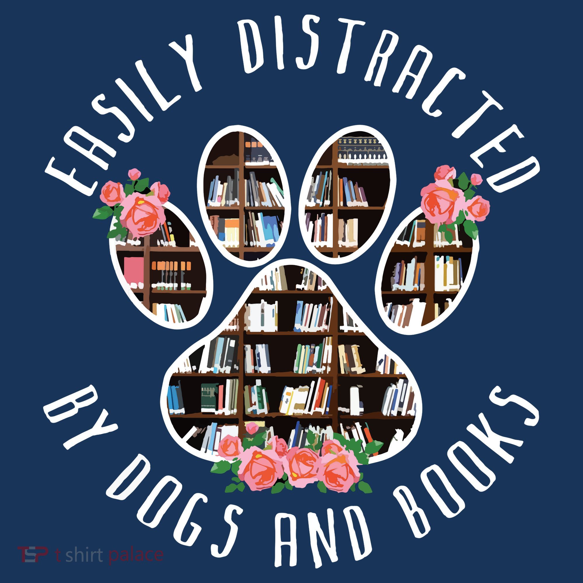 Easily Distracted By Dogs And Books Animal Book Lover Gift Women's Hoodie