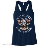 Easily Distracted By Dogs And Books Animal Book Lover Gift Women's Tank Top thumb 0