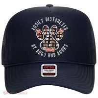 Easily Distracted By Dogs And Books Animal Book Lover Gift Hat thumb 0