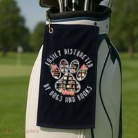 Easily Distracted By Dogs And Books Animal Book Lover Gift Golf Towel thumb 2
