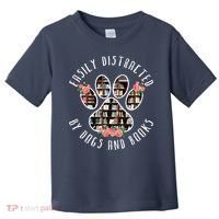 Easily Distracted By Dogs And Books Animal Book Lover Gift Toddler T-Shirt thumb 0