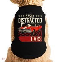 Easily Distracted By Cars Classic Muscle Car Guy Car Lover Doggie Tank thumb 0