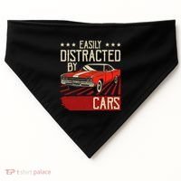 Easily Distracted By Cars Classic Muscle Car Guy Car Lover USA-Made Doggie Bandana thumb 0