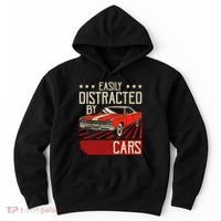 Easily Distracted By Cars Classic Muscle Car Guy Car Lover Hoodie thumb 0