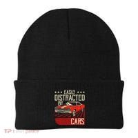Easily Distracted By Cars Classic Muscle Car Guy Car Lover Beanie thumb 0