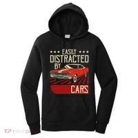 Easily Distracted By Cars Classic Muscle Car Guy Car Lover Women's Hoodie thumb 0