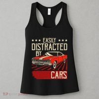 Easily Distracted By Cars Classic Muscle Car Guy Car Lover Women's Tank Top thumb 3