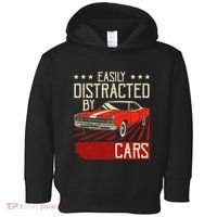 Easily Distracted By Cars Classic Muscle Car Guy Car Lover Toddler Hoodie thumb 0