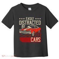 Easily Distracted By Cars Classic Muscle Car Guy Car Lover Toddler T-Shirt thumb 0