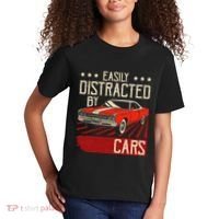 Easily Distracted By Cars Classic Muscle Car Guy Car Lover Kids T-Shirt thumb 2