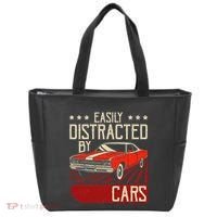 Easily Distracted By Cars Classic Muscle Car Guy Car Lover Tote Bag thumb 0