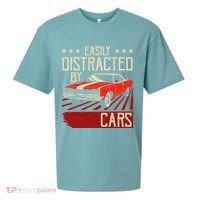 Easily Distracted By Cars Classic Muscle Car Guy Car Lover Sueded Cloud Jersey T-Shirt thumb 0
