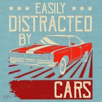 Easily Distracted By Cars Classic Muscle Car Guy Car Lover Sueded Cloud Jersey T-Shirt thumb 2