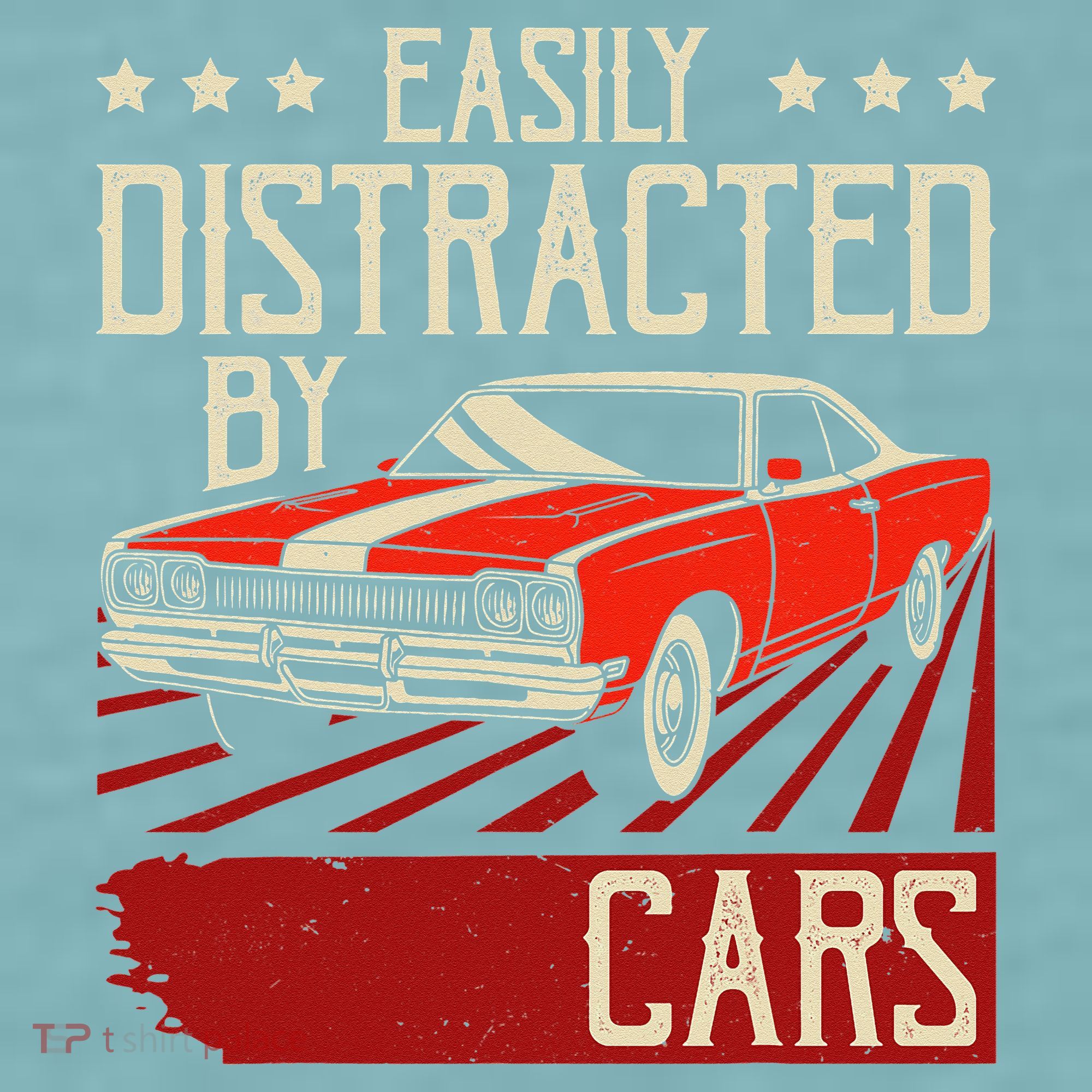 Easily Distracted By Cars Classic Muscle Car Guy Car Lover Sueded Cloud Jersey T-Shirt