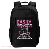 Easily Distracted By Cats Books Bookworm Wo Girl Backpack thumb 0