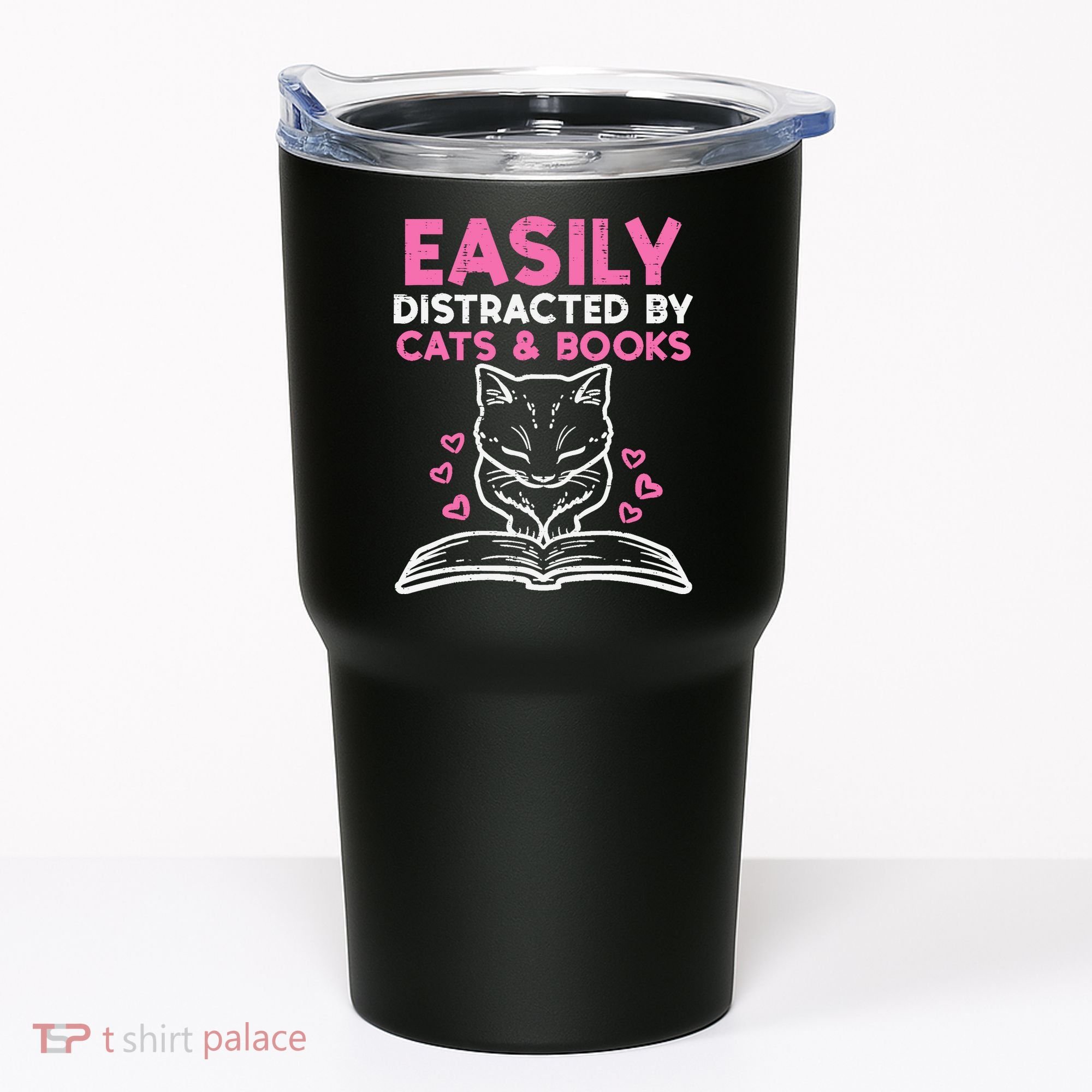 Easily Distracted By Cats Books Bookworm Wo Girl Tumbler