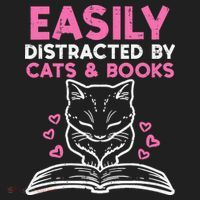 Easily Distracted By Cats Books Bookworm Wo Girl Tumbler thumb 3