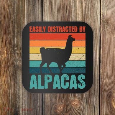Easily Distracted By Alpacas Design For An Alpaca Fan Coaster