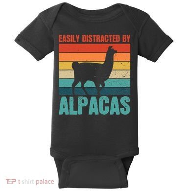 Easily Distracted By Alpacas Design For An Alpaca Fan Baby Bodysuit