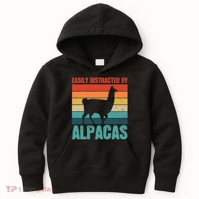 Easily Distracted By Alpacas Design For An Alpaca Fan Kids Hoodie