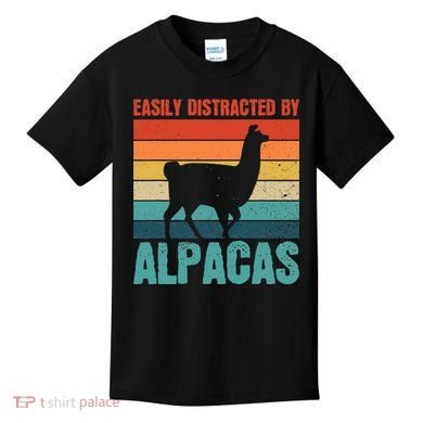 Easily Distracted By Alpacas Design For An Alpaca Fan Kids T-Shirt