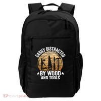 Easily Distracted By Wood And Tools Funny Woodworking Backpack thumb 0