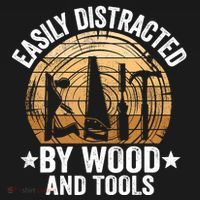 Easily Distracted By Wood And Tools Funny Woodworking Backpack thumb 2