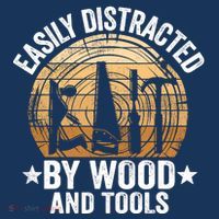 Easily Distracted By Wood And Tools Funny Woodworking Women's Hoodie thumb 2