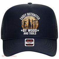 Easily Distracted By Wood And Tools Funny Woodworking Hat thumb 0