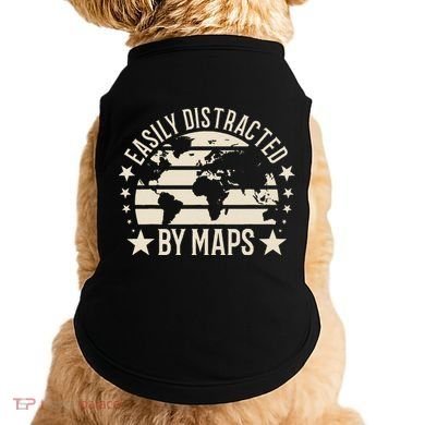 Easily Distracted By Maps Geography Doggie Tank