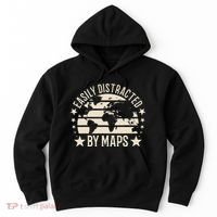 Easily Distracted By Maps Geography Hoodie thumb 0