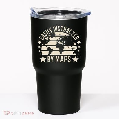 Easily Distracted By Maps Geography Tumbler