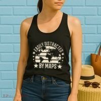 Easily Distracted By Maps Geography Women's Tank Top thumb 2