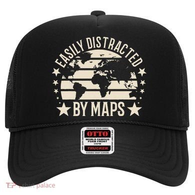 Easily Distracted By Maps Geography Hat