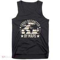 Easily Distracted By Maps Geography Tank Top thumb 0