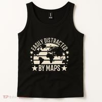 Easily Distracted By Maps Geography Tank Top thumb 2