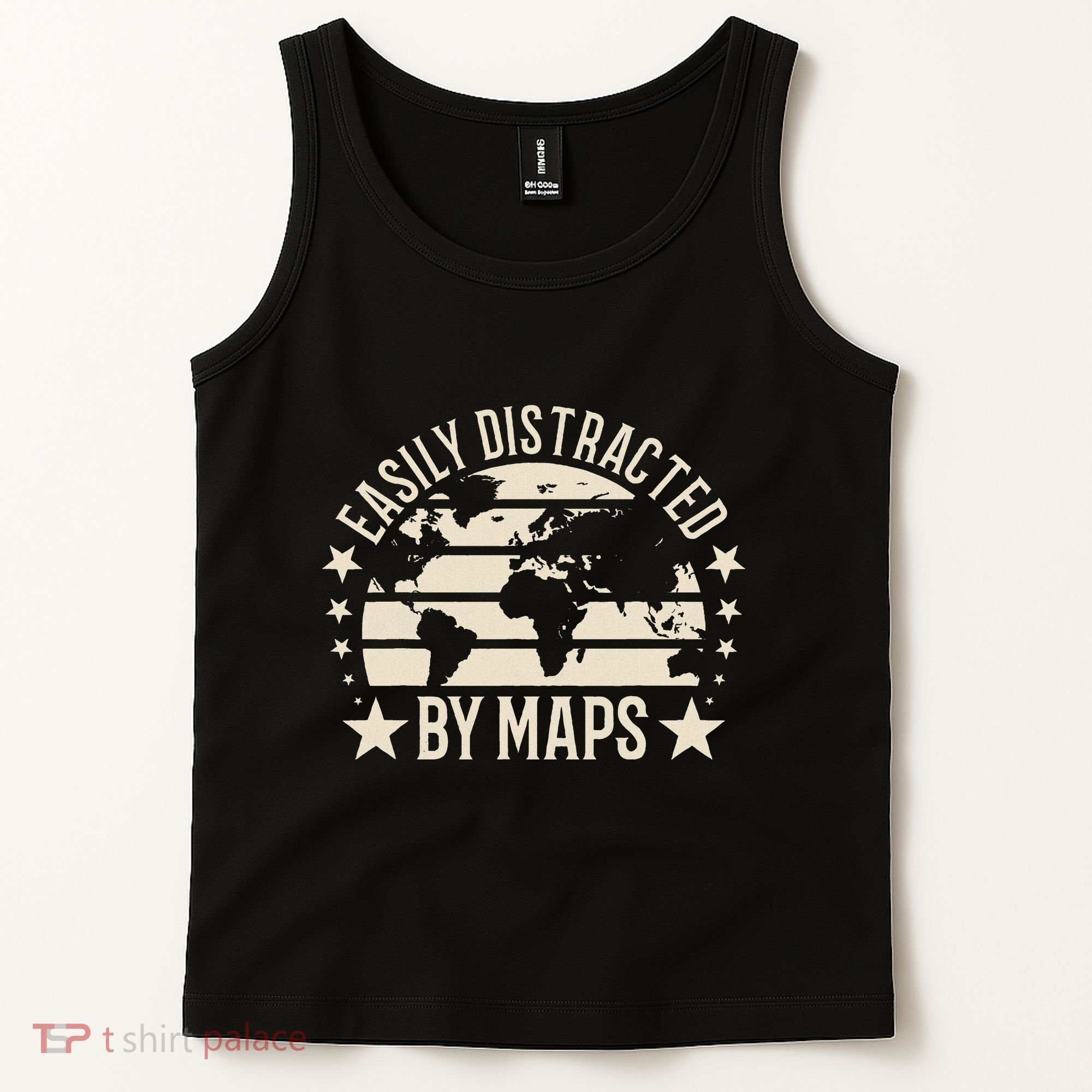 Easily Distracted By Maps Geography Tank Top