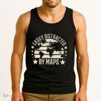 Easily Distracted By Maps Geography Tank Top thumb 3