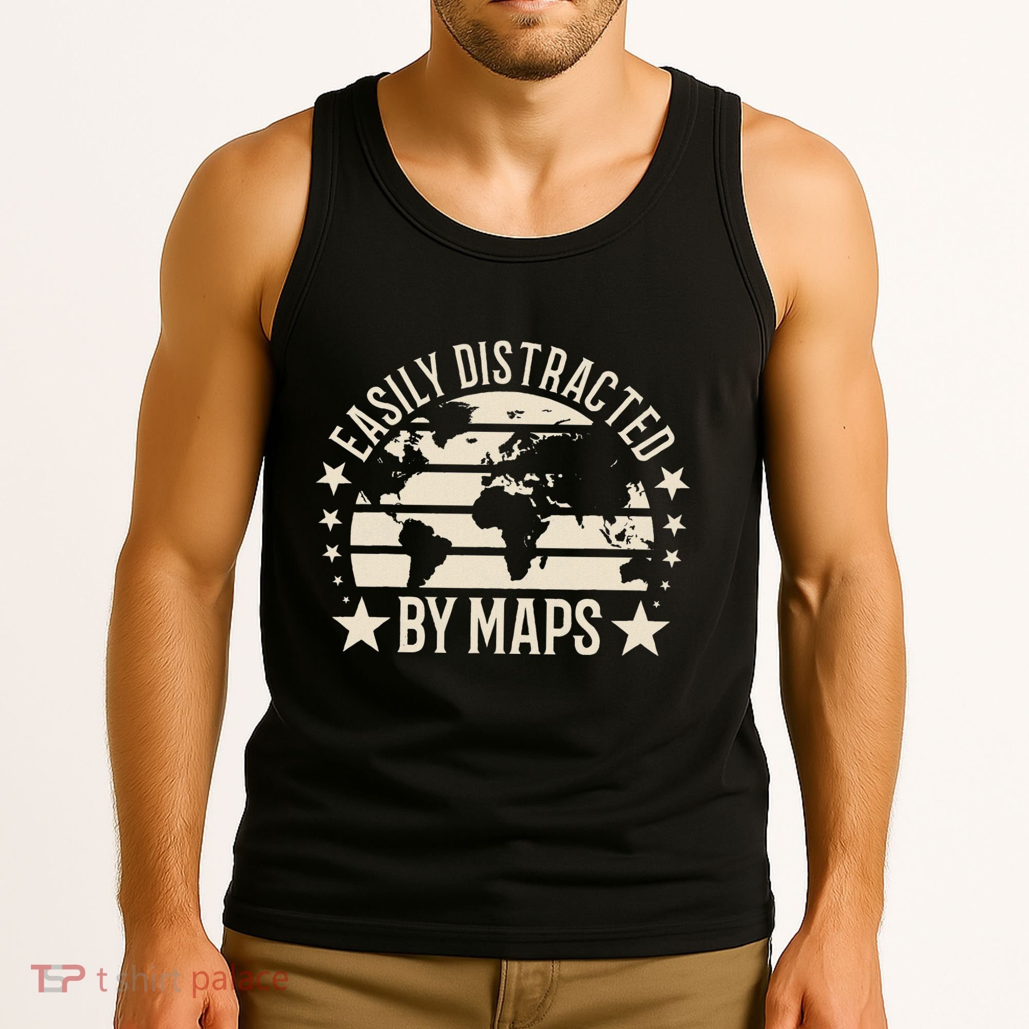 Easily Distracted By Maps Geography Tank Top