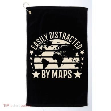 Easily Distracted By Maps Geography Golf Towel