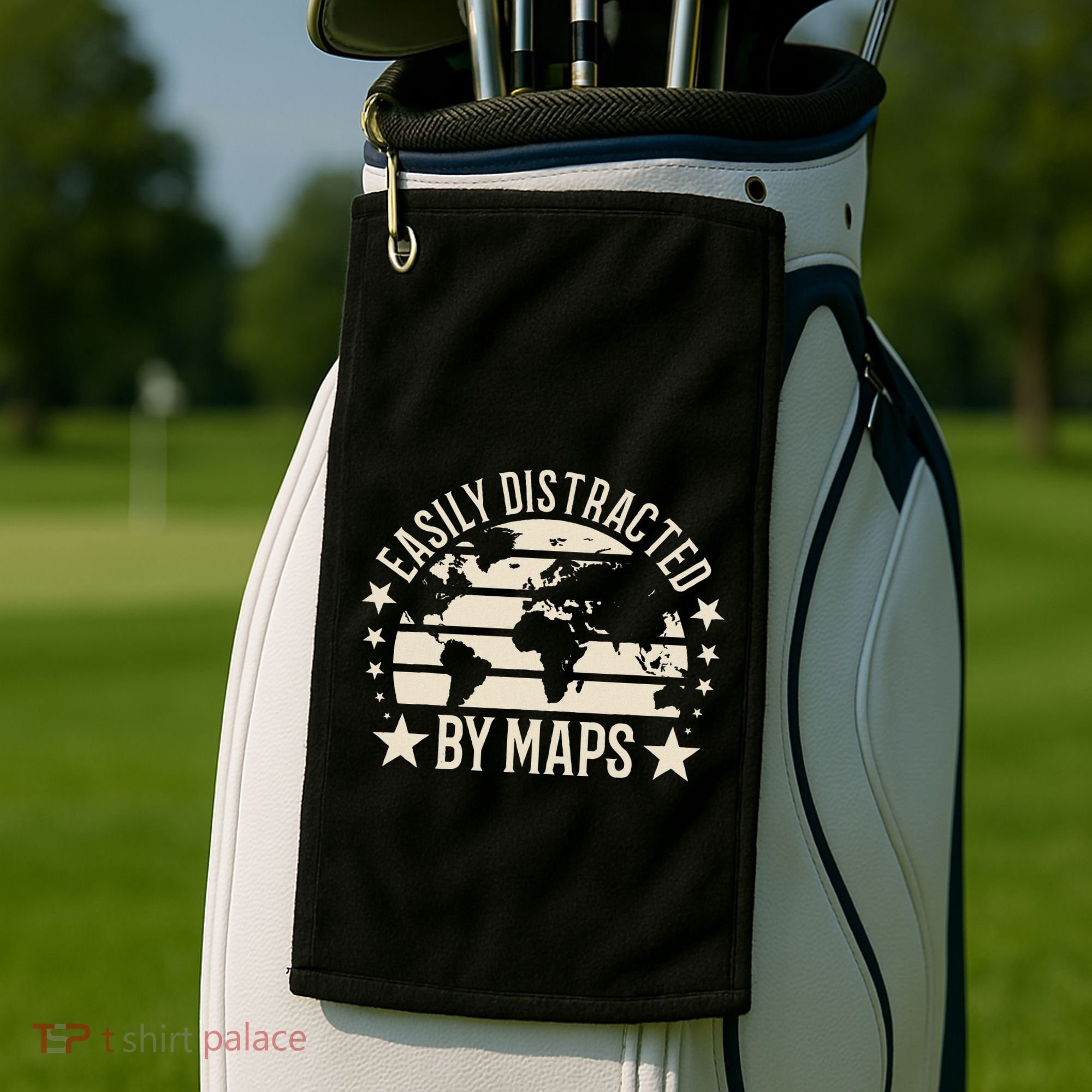 Easily Distracted By Maps Geography Golf Towel