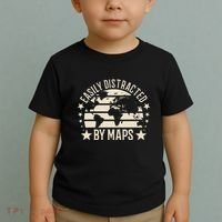 Easily Distracted By Maps Geography Toddler T-Shirt thumb 2