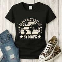 Easily Distracted By Maps Geography Women's T-Shirt thumb 3