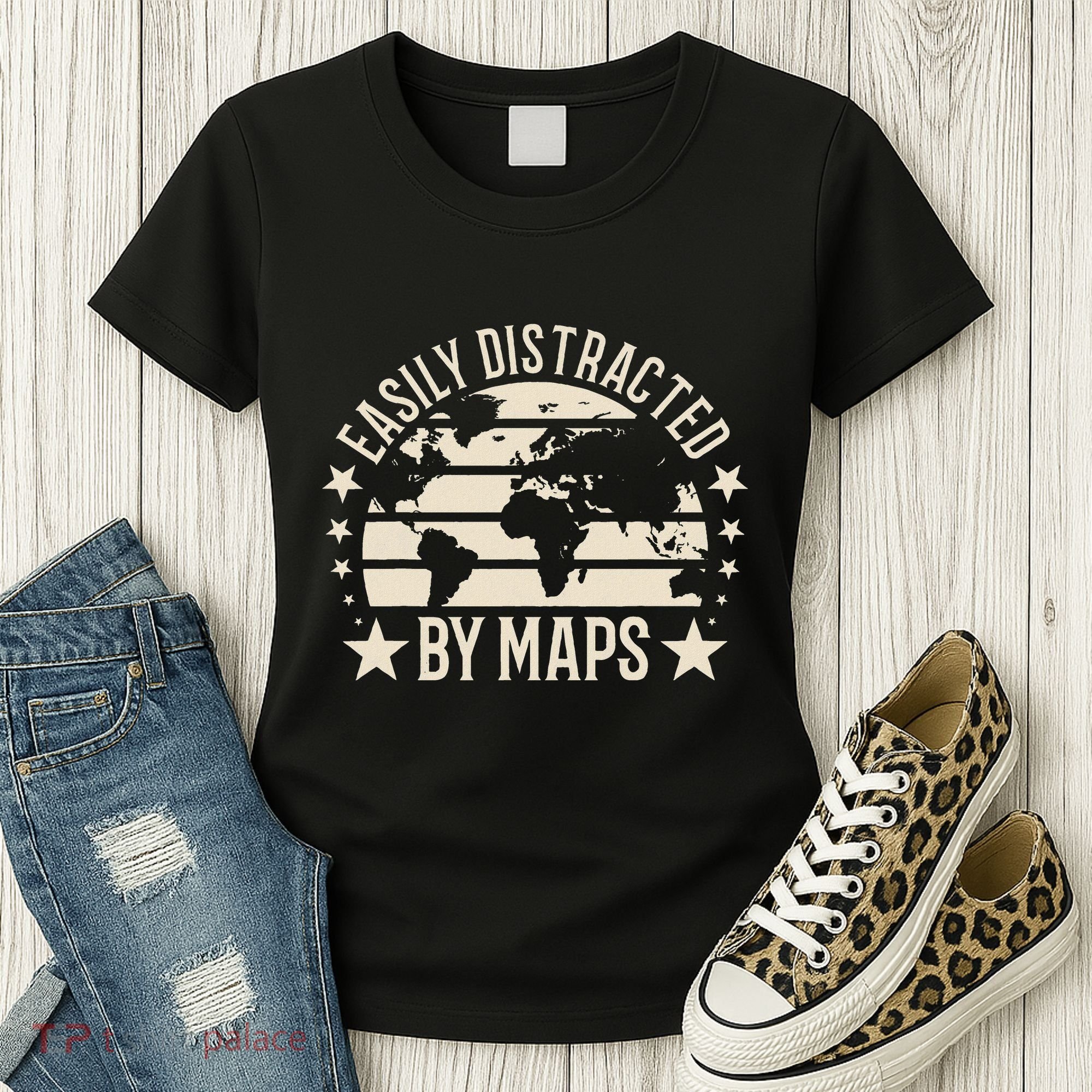 Easily Distracted By Maps Geography Women's T-Shirt