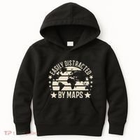 Easily Distracted By Maps Geography Kids Hoodie thumb 0