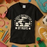 Easily Distracted By Maps Geography Kids T-Shirt thumb 3