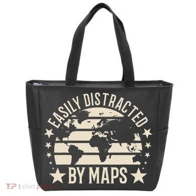 Easily Distracted By Maps Geography Tote Bag