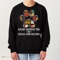 Easily Distracted By Dogs And Books Women's Sweatshirt thumb 0