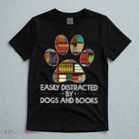 Easily Distracted By Dogs And Books T-Shirt thumb 5