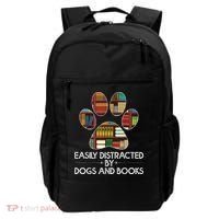 Easily Distracted By Dogs And Books Backpack thumb 0